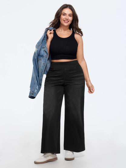 ⏳Time-Limited Special⏰ Stretchy Pull-On Wide-Leg Knit Jeans