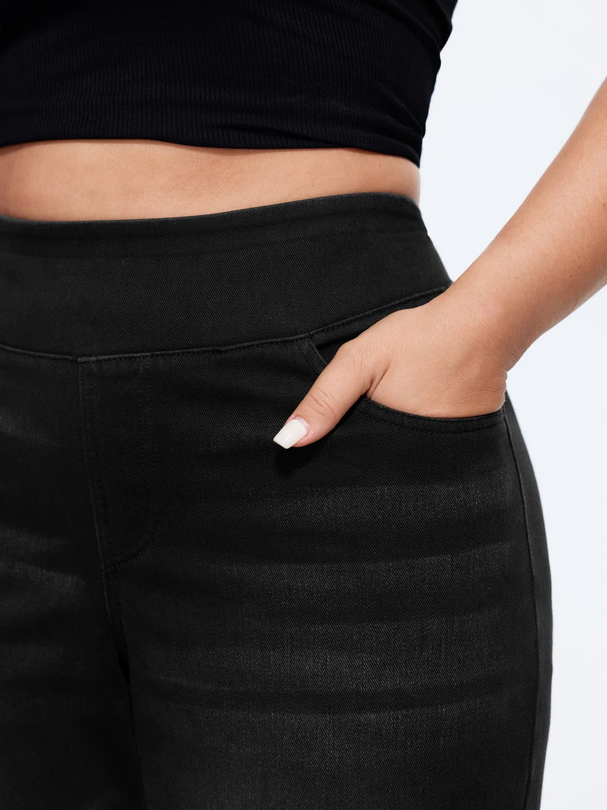 ⏳Time-Limited Special⏰ Stretchy Pull-On Wide-Leg Knit Jeans