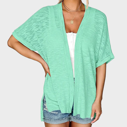 Short-sleeved casual solid coat
