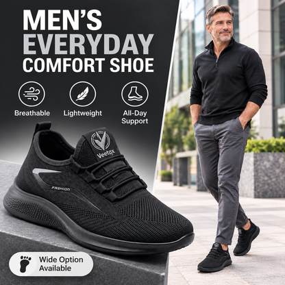 Men's Fashion Solid Woven Knit Running Shoes - Lightweight, Breathable
