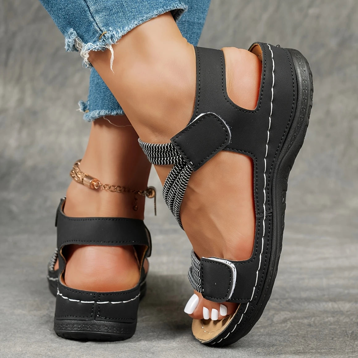 🔥HOT SALE🔥 Women's Summer Fisherman Sandals - Adjustable Ankle Strap Open-Toe Platform Wedge Heel