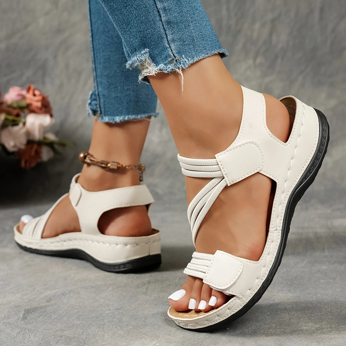 🔥HOT SALE🔥 Women's Summer Fisherman Sandals - Adjustable Ankle Strap Open-Toe Platform Wedge Heel