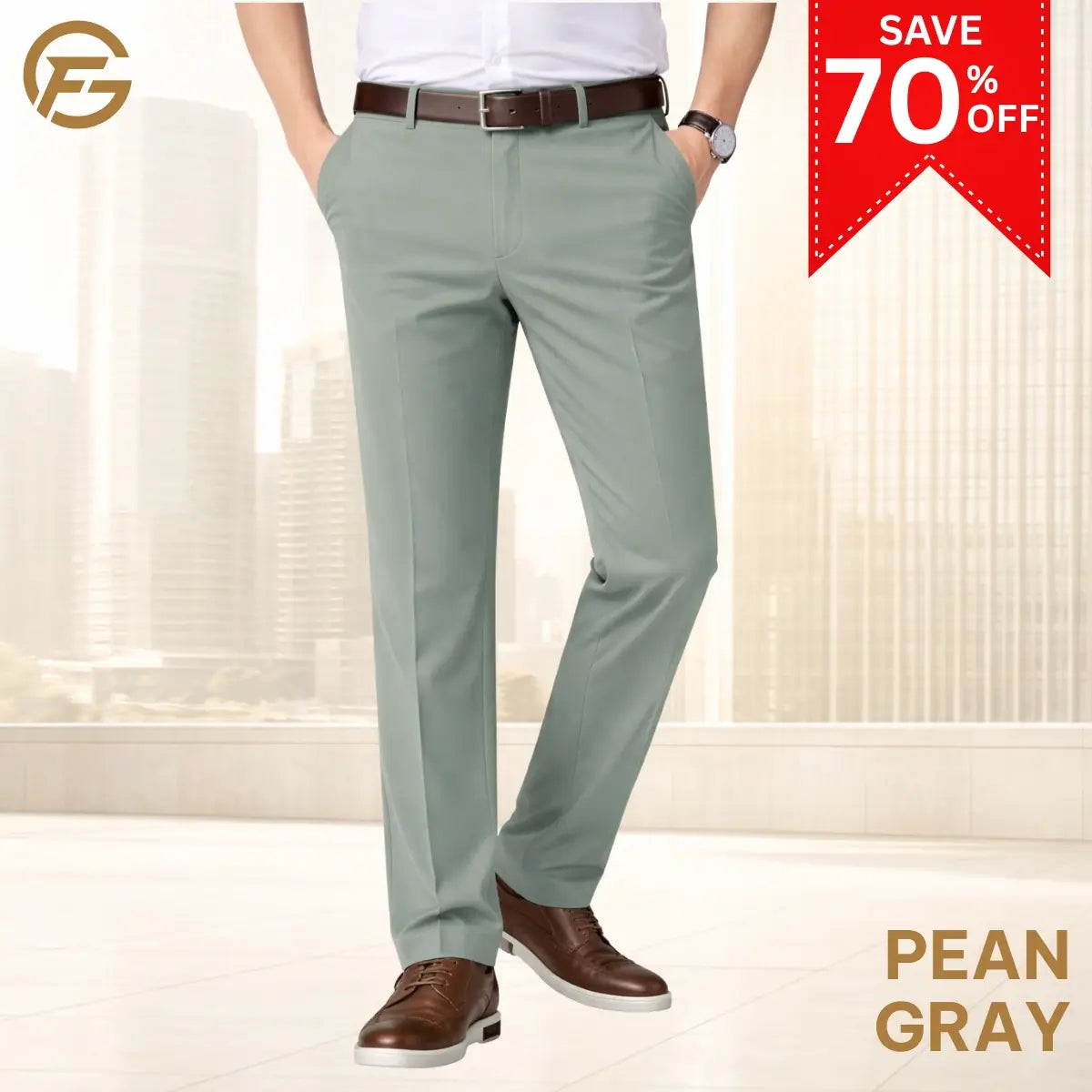 Ultra-Stretch Flexible Comfort Men's Classic Pants