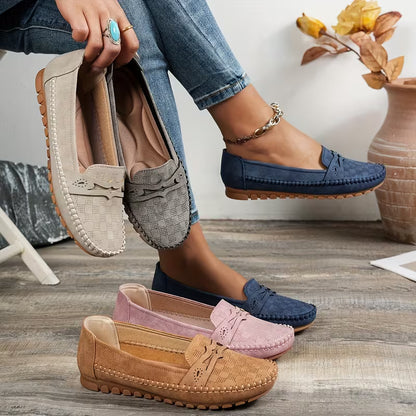 🔥Best Seller-Last Day Sale 60% OFF🔥Hot-selling plus-size women's stitched smiley loafers
