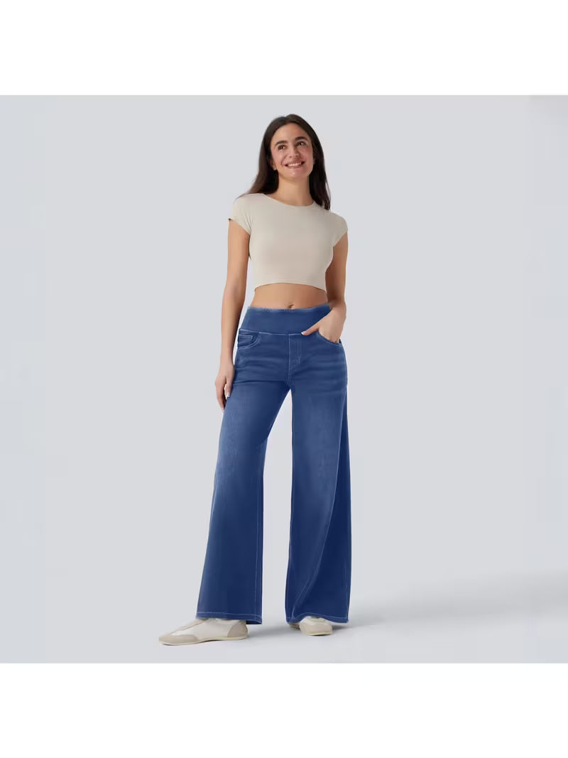 ⏳Time-Limited Special⏰ Stretchy Pull-On Wide-Leg Knit Jeans