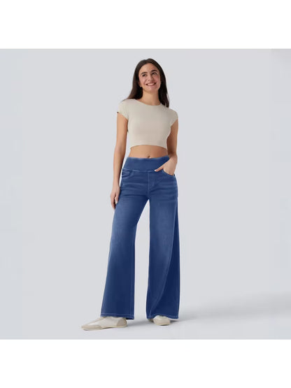 ⏳Time-Limited Special⏰ Stretchy Pull-On Wide-Leg Knit Jeans