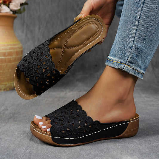 🔥Last Day Deal 60% OFF🔥 Women's Orthopedic Wedge Sandals with Floral Straps