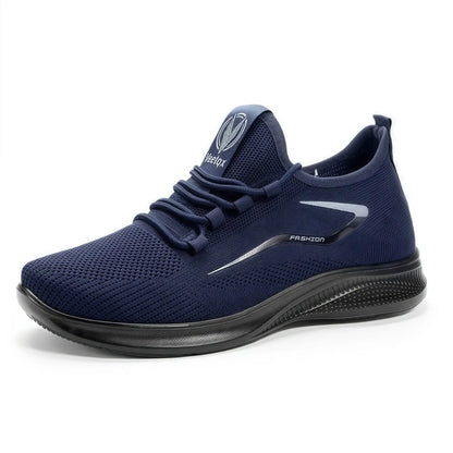 Men's Fashion Solid Woven Knit Running Shoes - Lightweight, Breathable