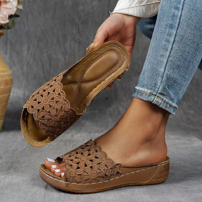 🔥Last Day Deal 60% OFF🔥 Women's Orthopedic Wedge Sandals with Floral Straps