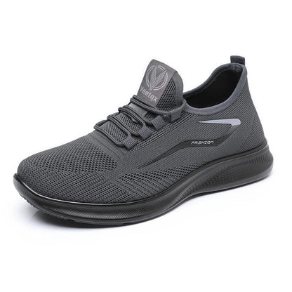 Men's Fashion Solid Woven Knit Running Shoes - Lightweight, Breathable