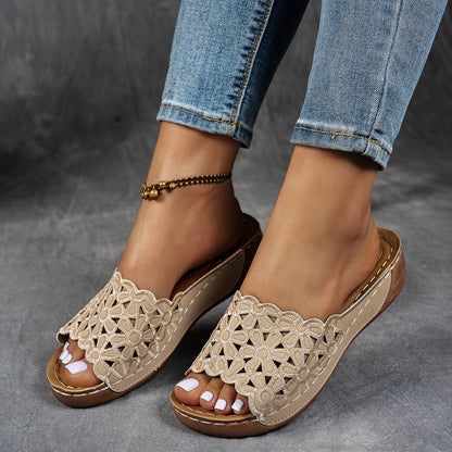 🔥Last Day Deal 60% OFF🔥 Women's Orthopedic Wedge Sandals with Floral Straps