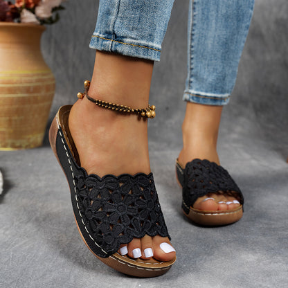 🔥Last Day Deal 60% OFF🔥 Women's Orthopedic Wedge Sandals with Floral Straps