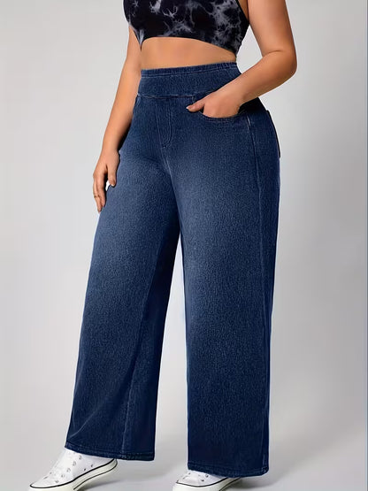 ⏳Time-Limited Special⏰ Stretchy Pull-On Wide-Leg Knit Jeans