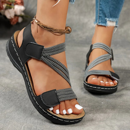 🔥HOT SALE🔥 Women's Summer Fisherman Sandals - Adjustable Ankle Strap Open-Toe Platform Wedge Heel