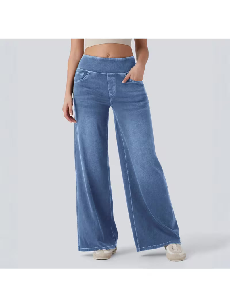 ⏳Time-Limited Special⏰ Stretchy Pull-On Wide-Leg Knit Jeans