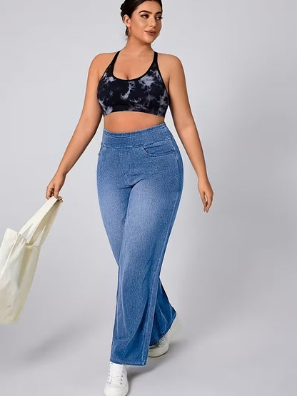 ⏳Time-Limited Special⏰ Stretchy Pull-On Wide-Leg Knit Jeans