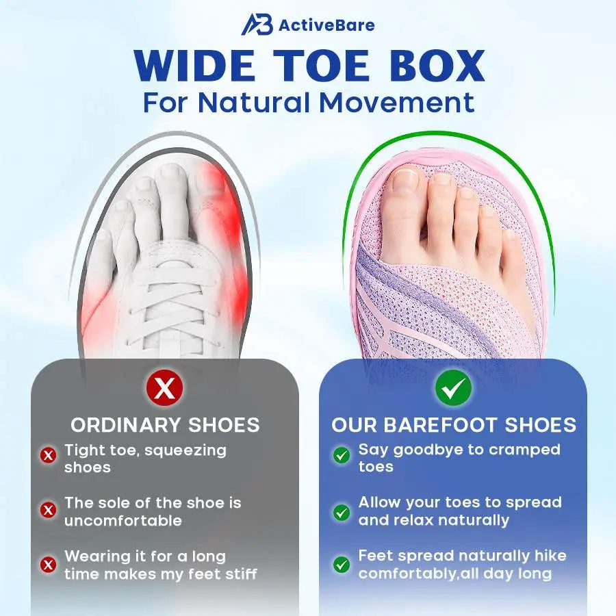 ActiveBare - Wide Toe Box Waterproof Barefoot Shoes For Seniors