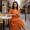 Floral V-Neck Twist-Waist Dress — Elegant Yet Easygoing for Any Occasion